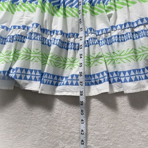 Caleoas Aztec Striped Mini Dress Womens Sz 1X White 3/4 Sleeves Button Front - Picture 10 of 11